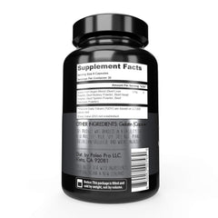 Row of capsules alongside the bottle