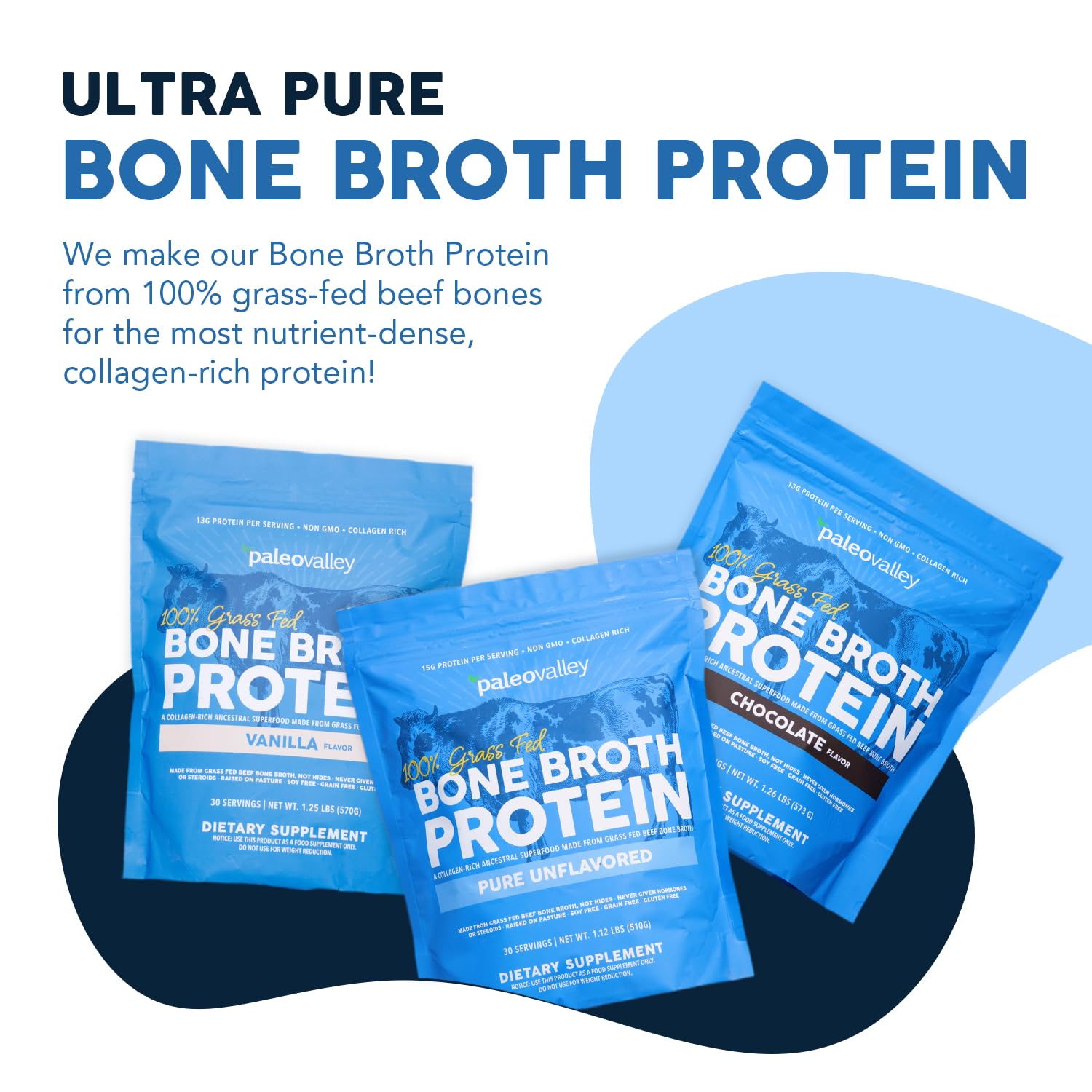 Close-up of bone broth protein powder texture