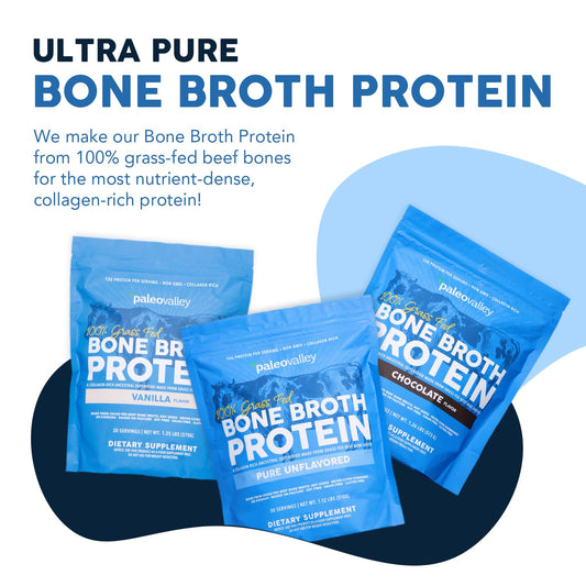 Close-up of bone broth protein powder texture