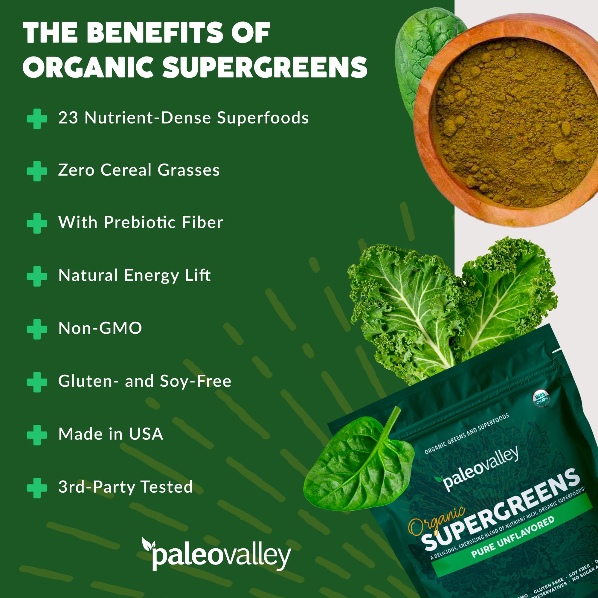 Illustration of kale, broccoli, and turmeric ingredients