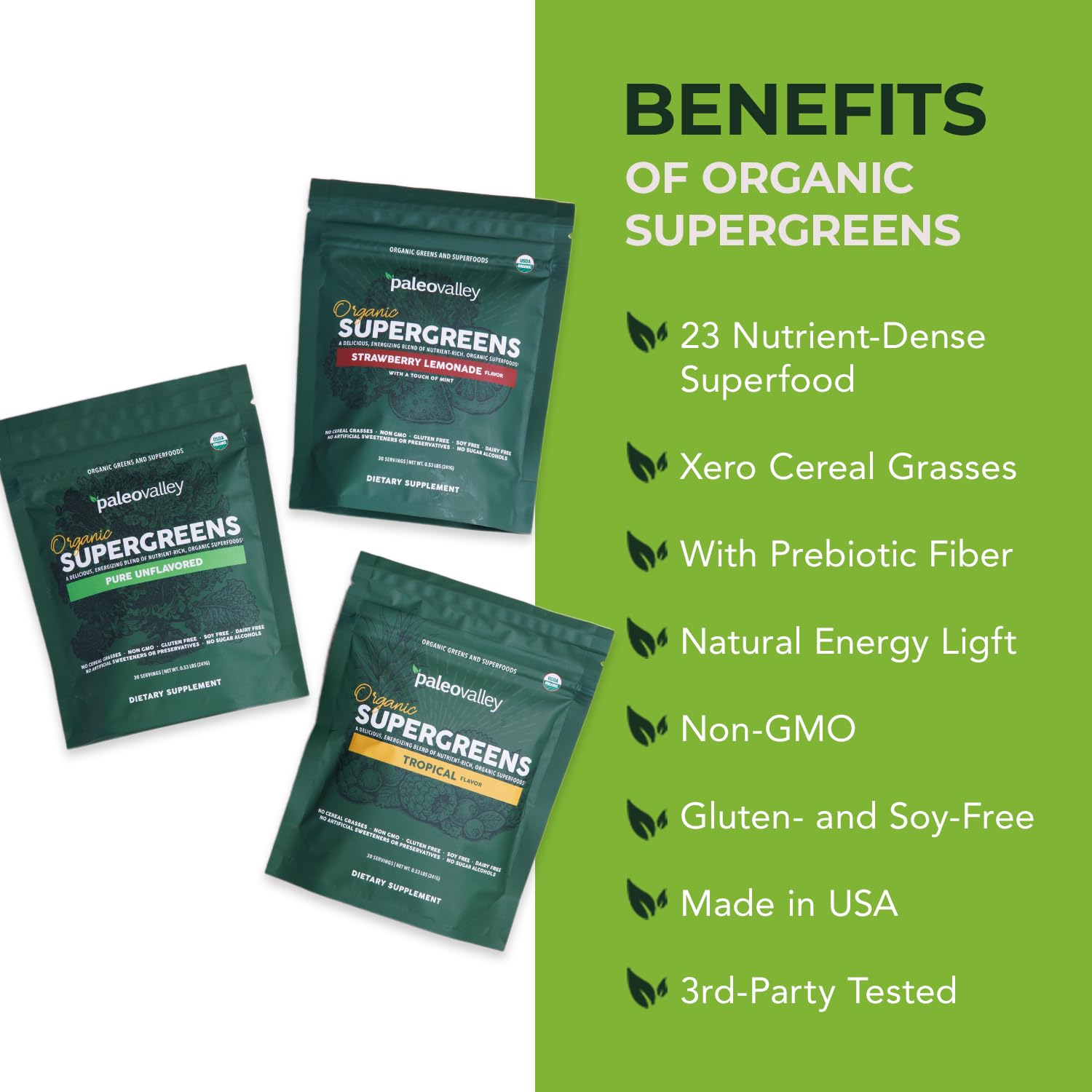 Paleovalley Organic Supergreens glass mixed reveals a refreshing, approachable greens drink.
