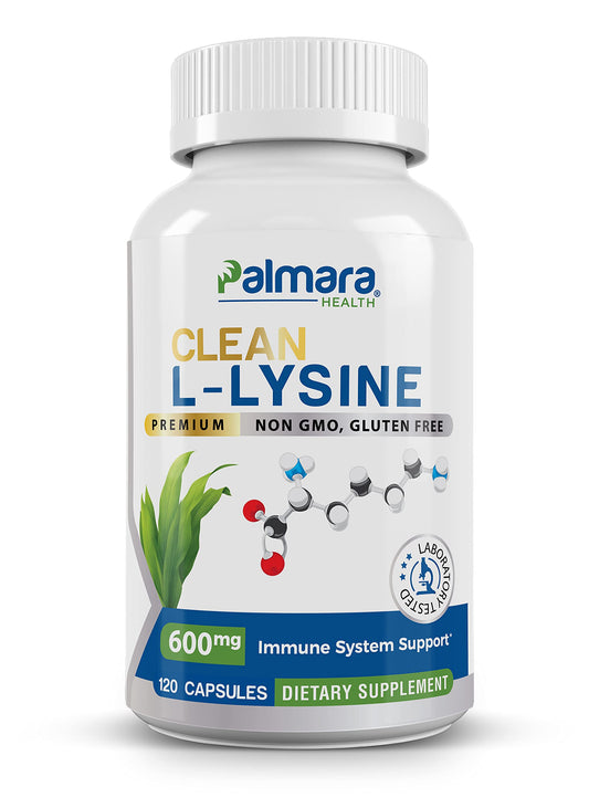 Palmara Health Clean L-Lysine 600mg bottle - front view