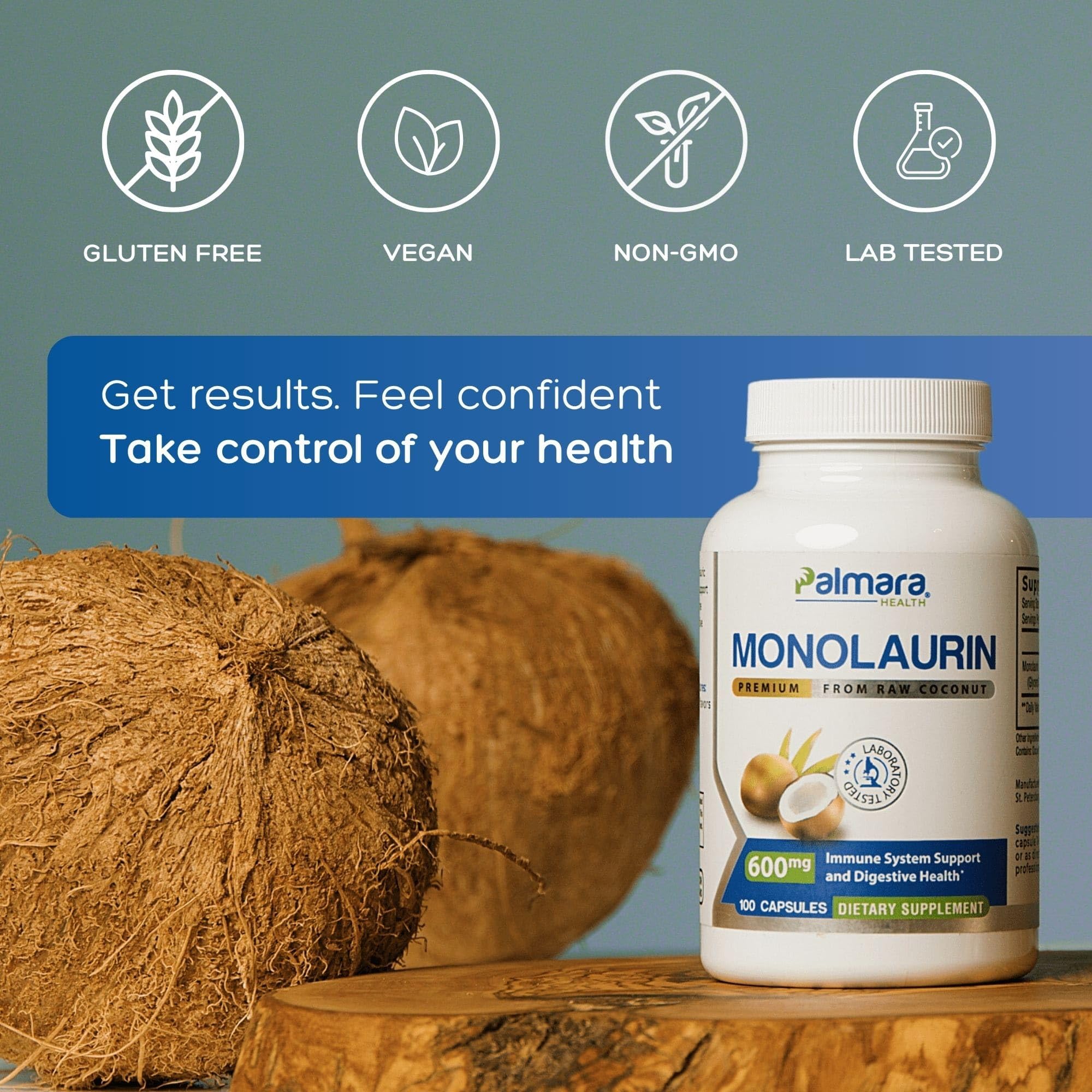 Ingredient panel highlighting vegan, non-GMO, and gluten-free claims