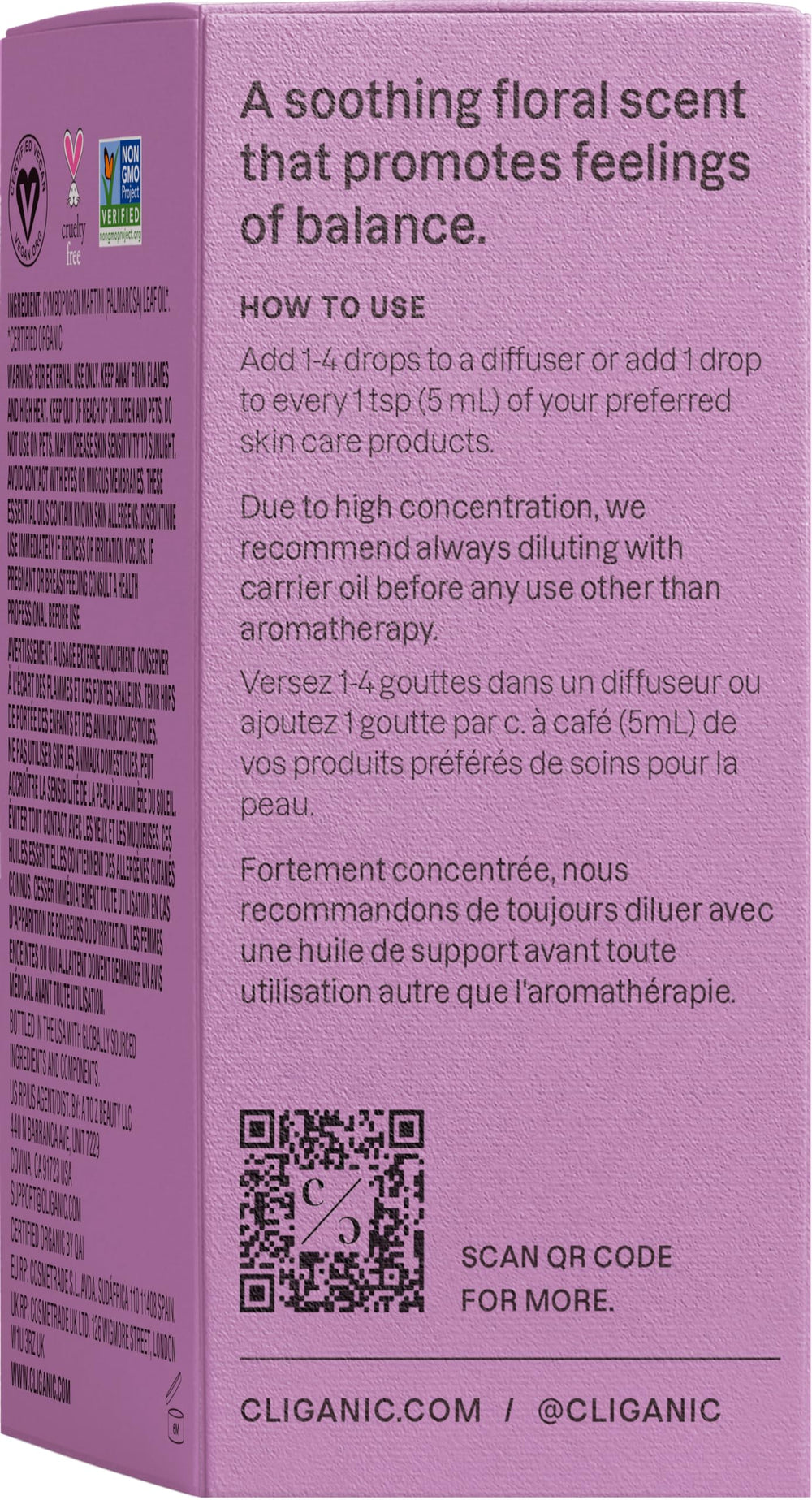 Diffuser-ready Palmarosa essential oil