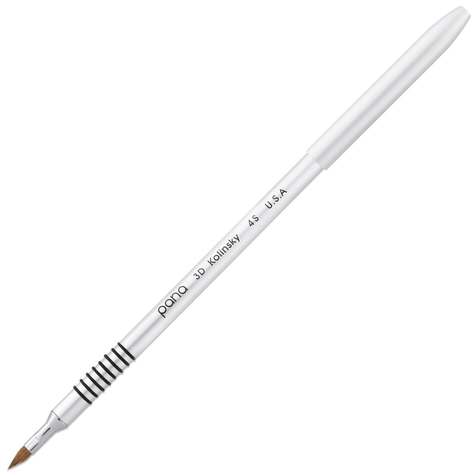 PANA 3D Kolinsky brush with silver non-slip grip for precise detailing.