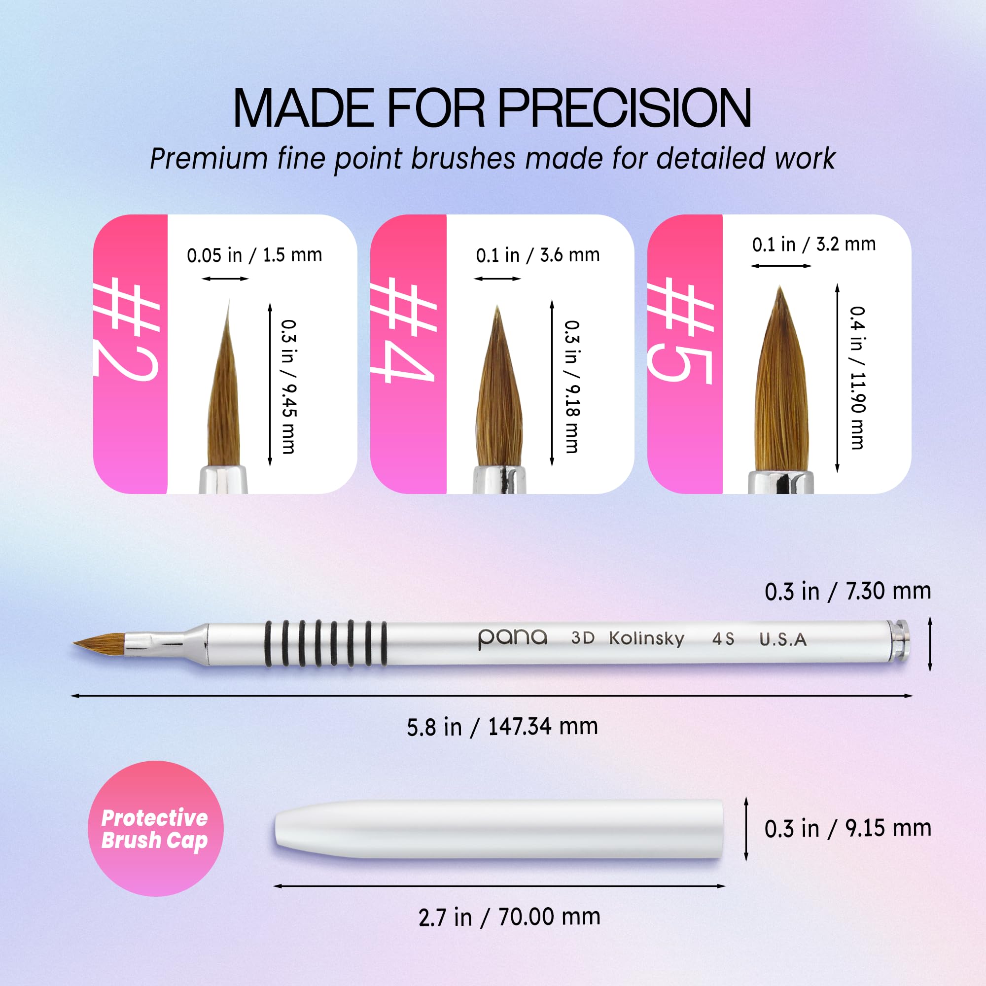 Soft Kolinsky bristles in action for 3D floral nail art.