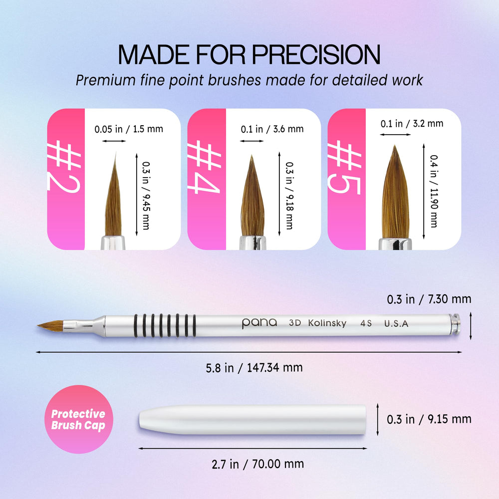 Soft Kolinsky bristles in action for 3D floral nail art.