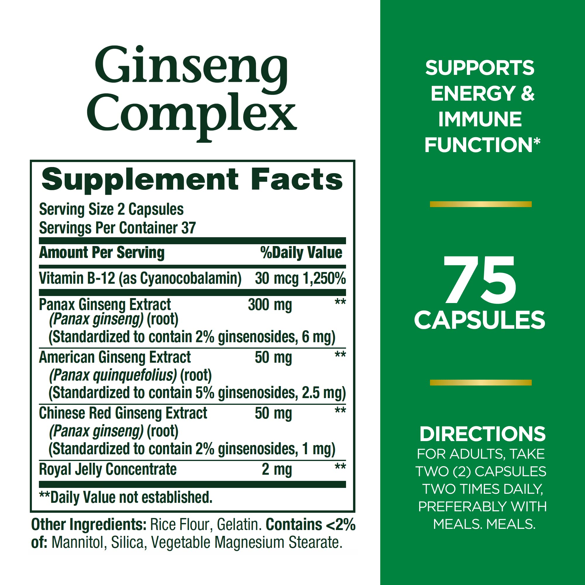Ginseng extract blend of Panax, American, and Chinese Red Ginseng