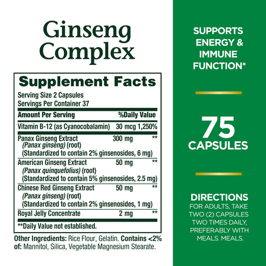 Ginseng extract blend of Panax, American, and Chinese Red Ginseng