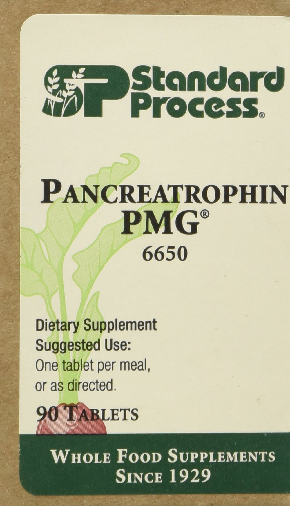 Standard Process Pancreatrophin PMG 90 Tabs bottle - front view