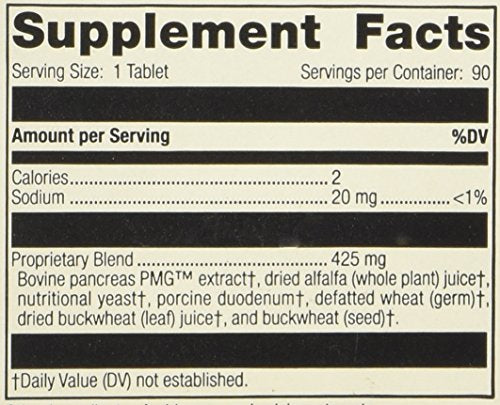 Pancreatrophin PMG 90 Tabs packaging with bottle