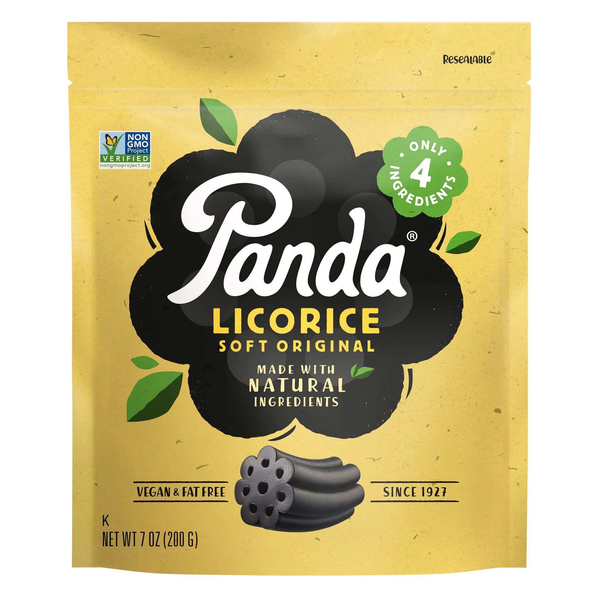 Panda natural soft licorice sticks close-up