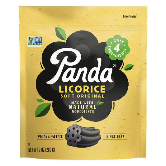 Panda natural soft licorice sticks close-up