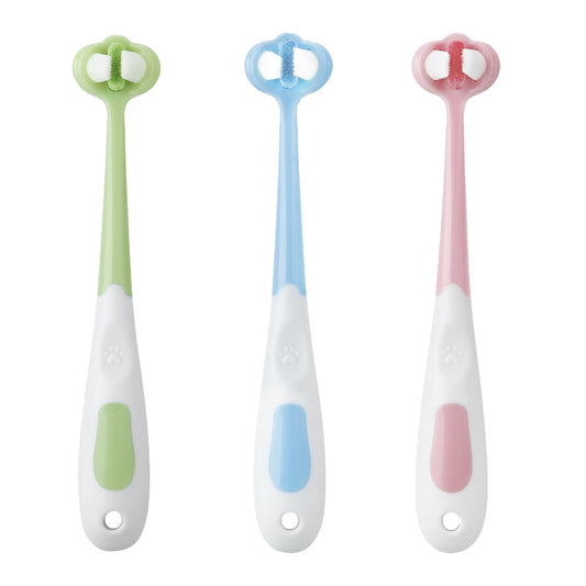 Three-sided design PandaEar baby toothbrush for toddlers