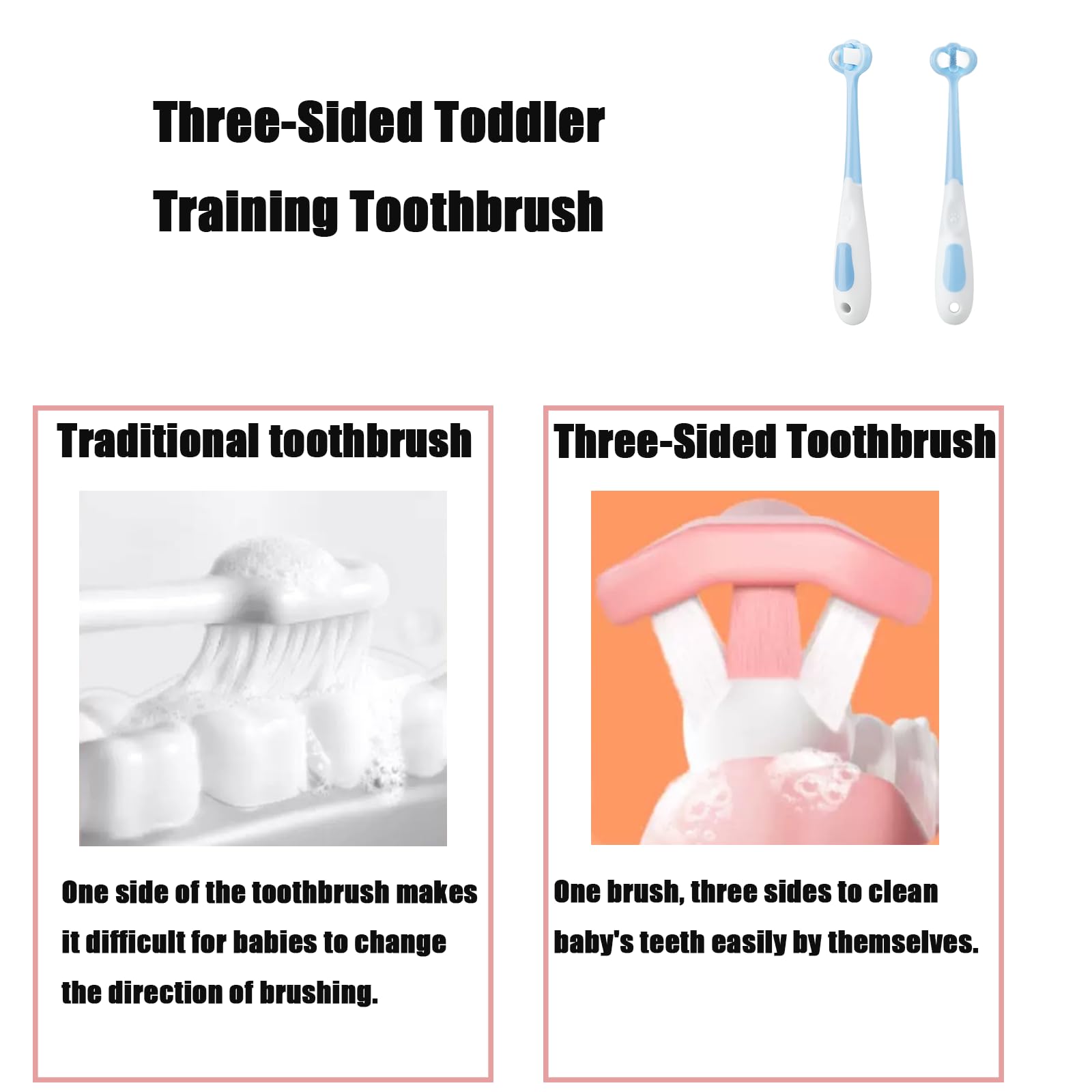 PandaEar 3-pack toothbrush set for ages 1-4 years