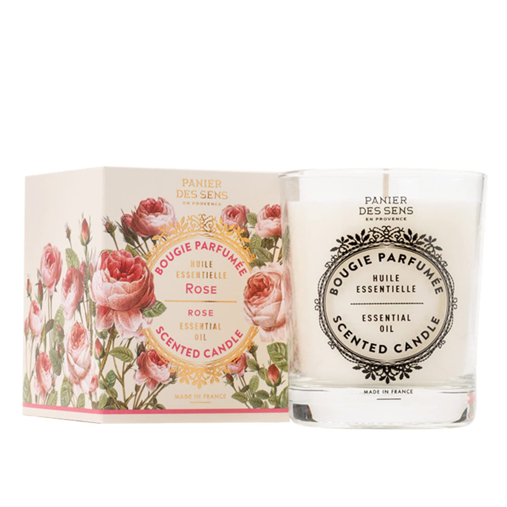 Panier des Sens Rose Candle hand-poured in Provence decorative jar
