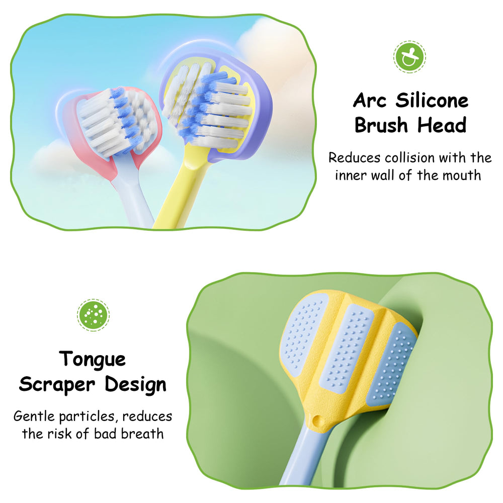 Tongue scraper on the back of the toothbrush