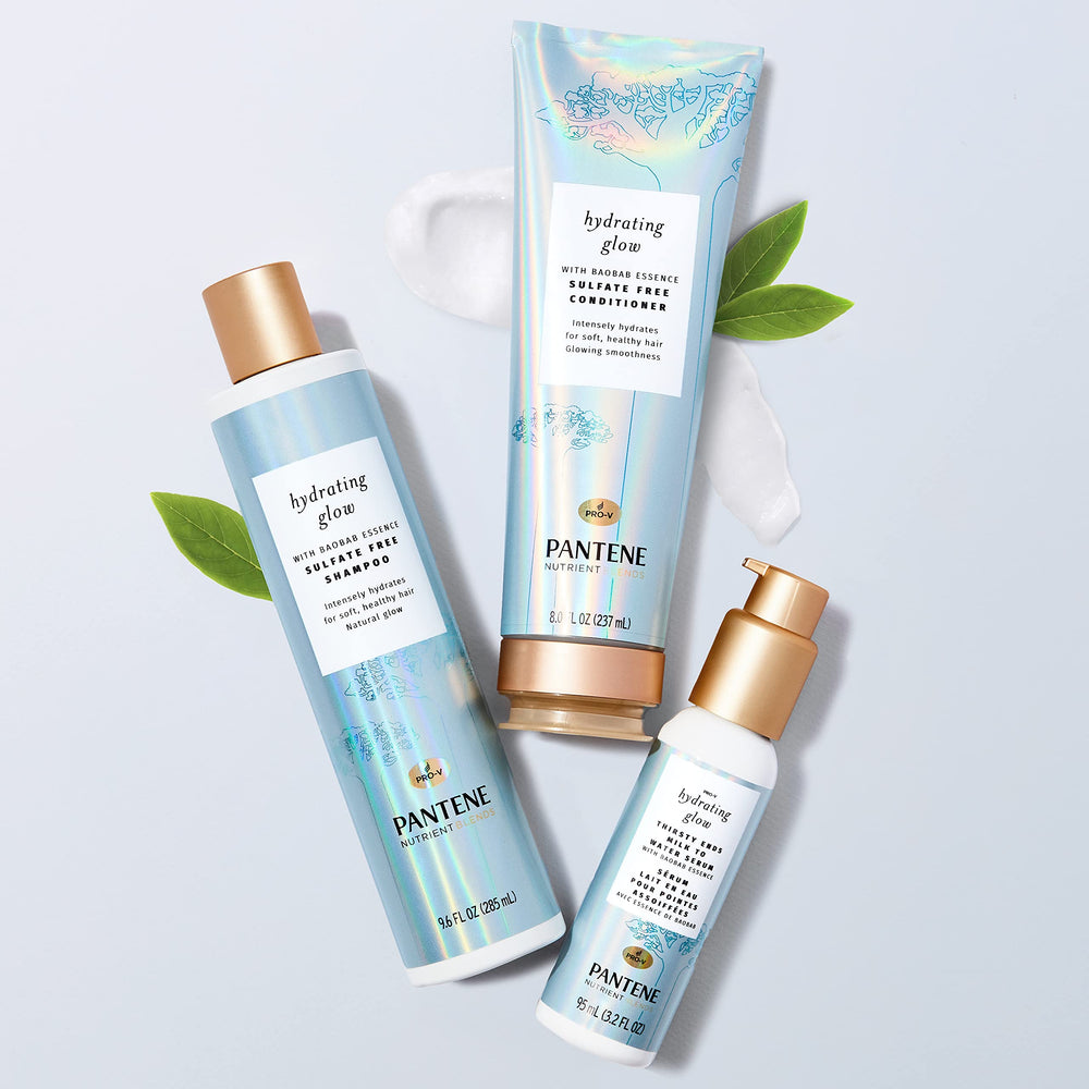 Pantene Hydrating Glow duo packaging for a complete hair care routine.