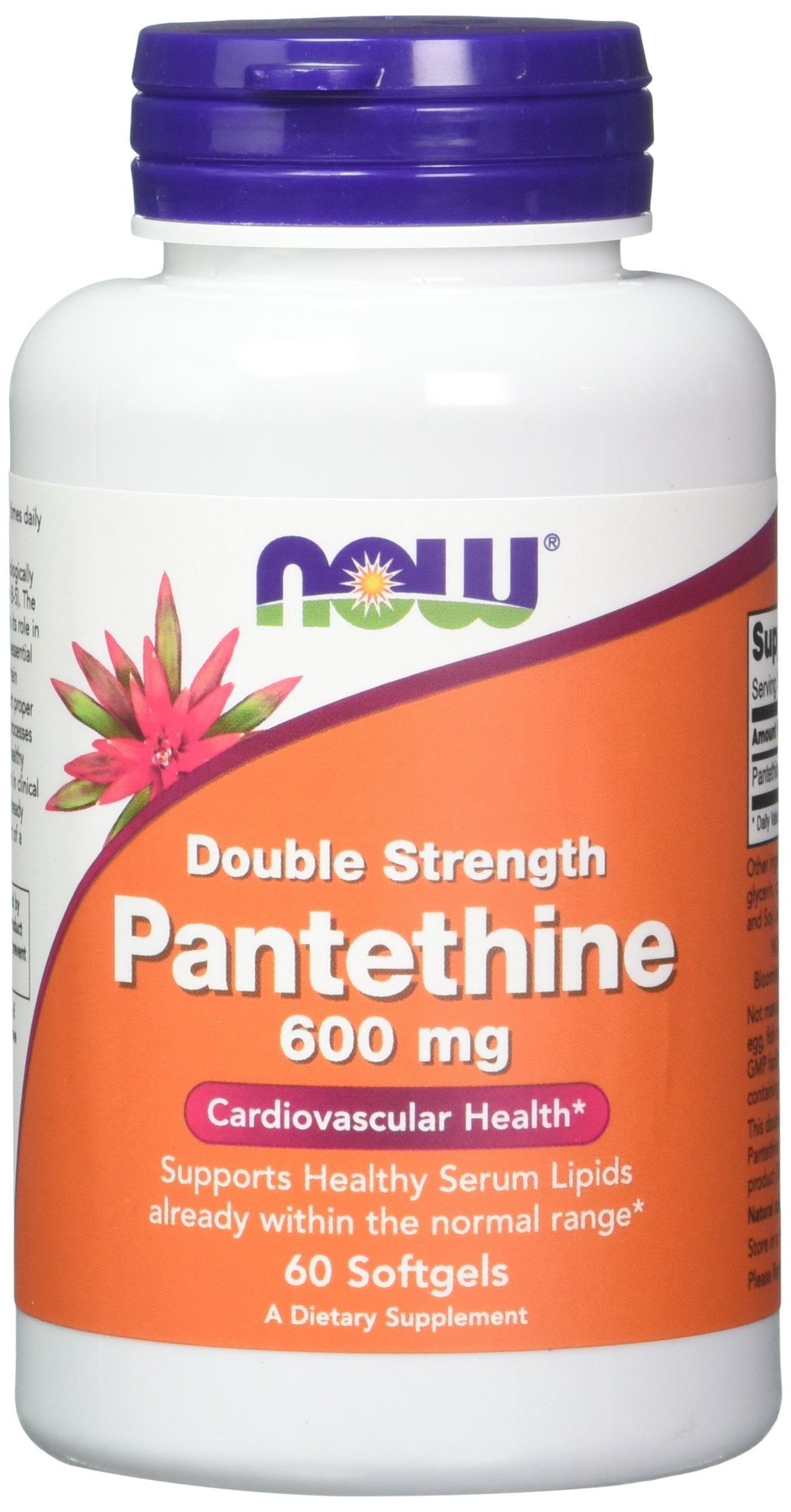 Pantethine 600 mg softgels bottle