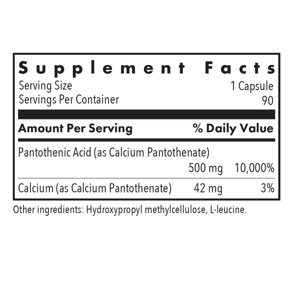 Close-up of Pantothenic Acid capsules