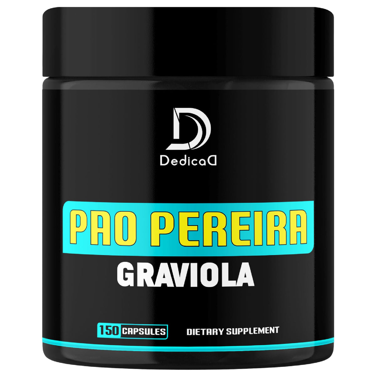 Bottle of Pao Pereira bark extract and Graviola capsules