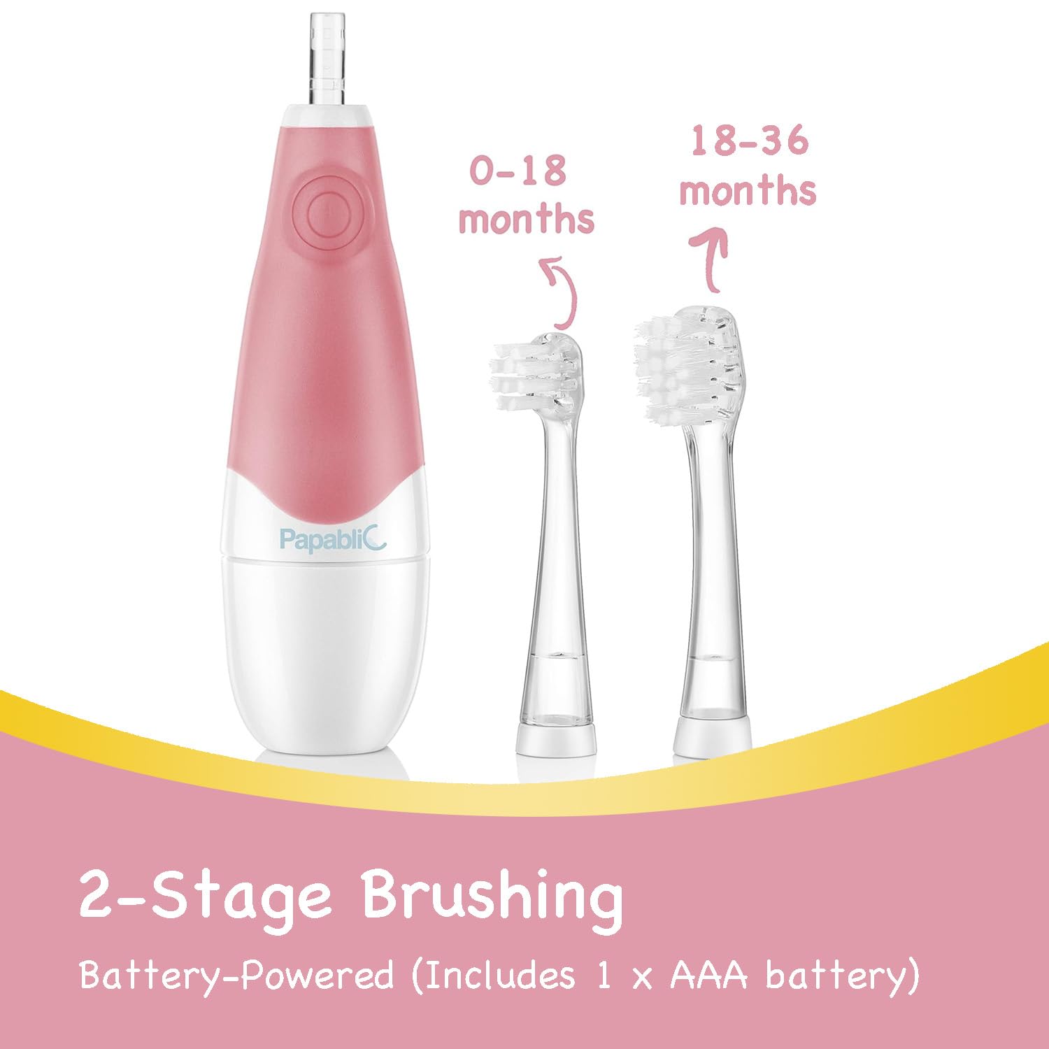 Battery-powered Papablic BabyHandy 2-Stage Toothbrush kit