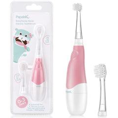 Papablic BabyHandy 2-Stage Sonic Electric Toothbrush for Babies (0-18 months) in Pink