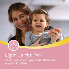 Papablic BabyHandy 2-Stage Sonic Electric Toothbrush for Toddlers (18-36 months) in Pink