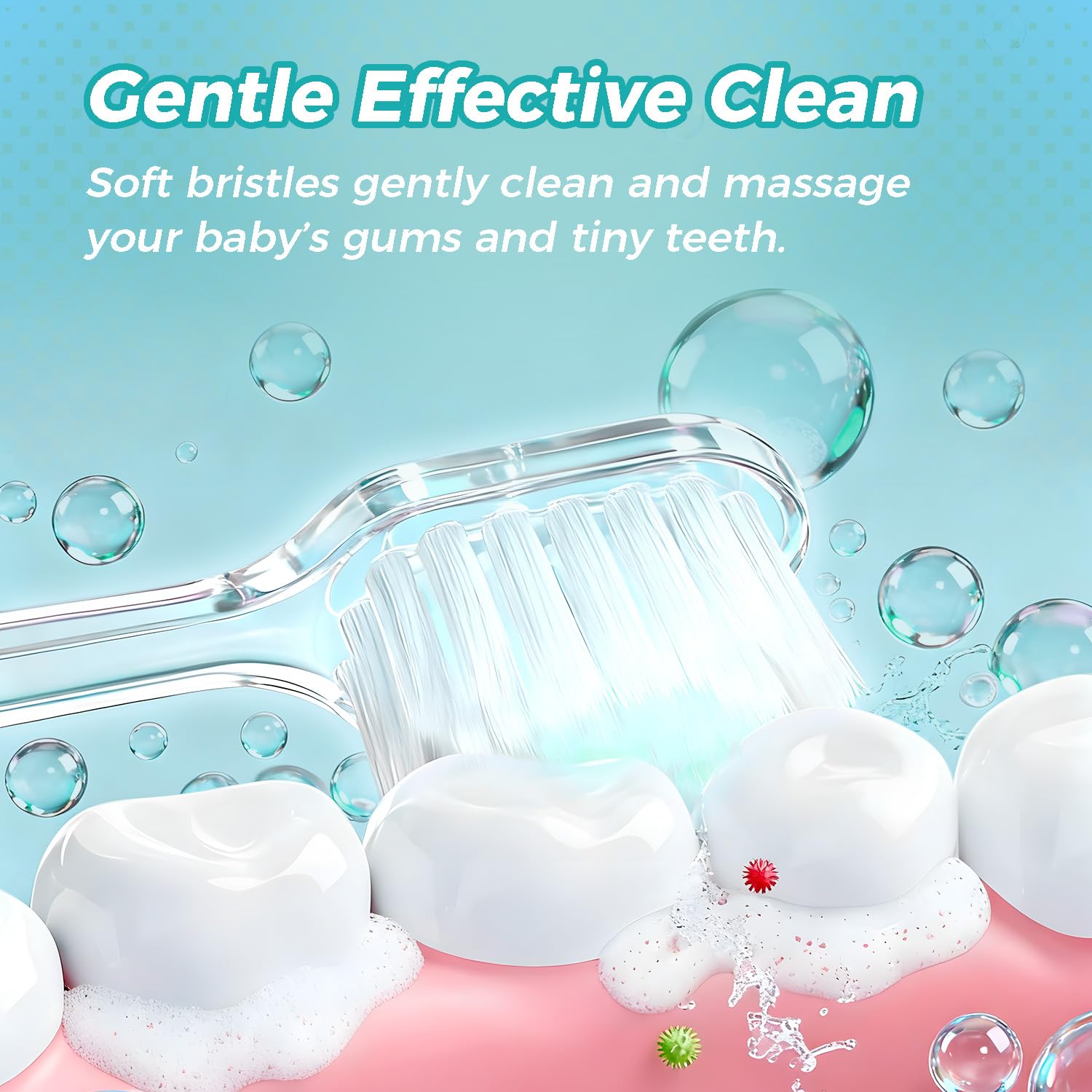 Soft grip ergonomic handle of Papablic Debby toddler toothbrush