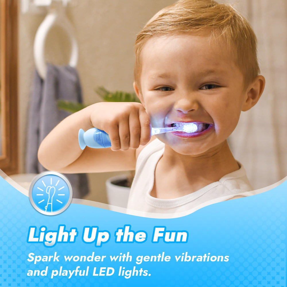 LED timer indicator on Pippin toddler toothbrush