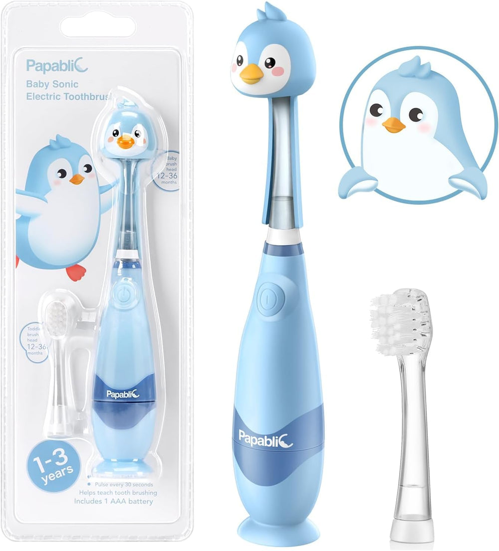 Papablic Pippin toothbrush with penguin cover