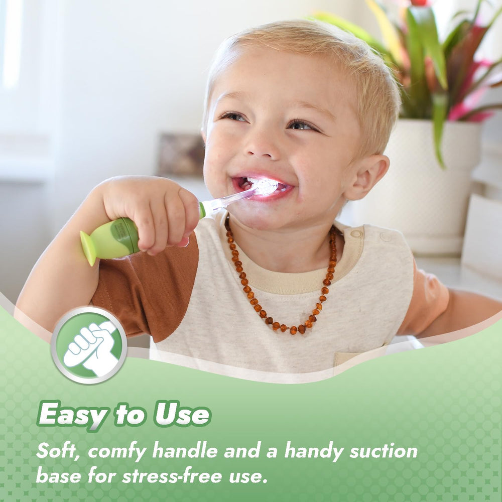 Includes four replacement brush heads for Papablic toothbrush