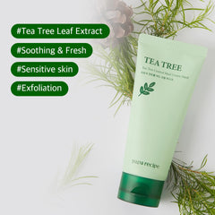 Papa Recipe Tea Tree Mud Mask being rinsed off to reveal refined pores.