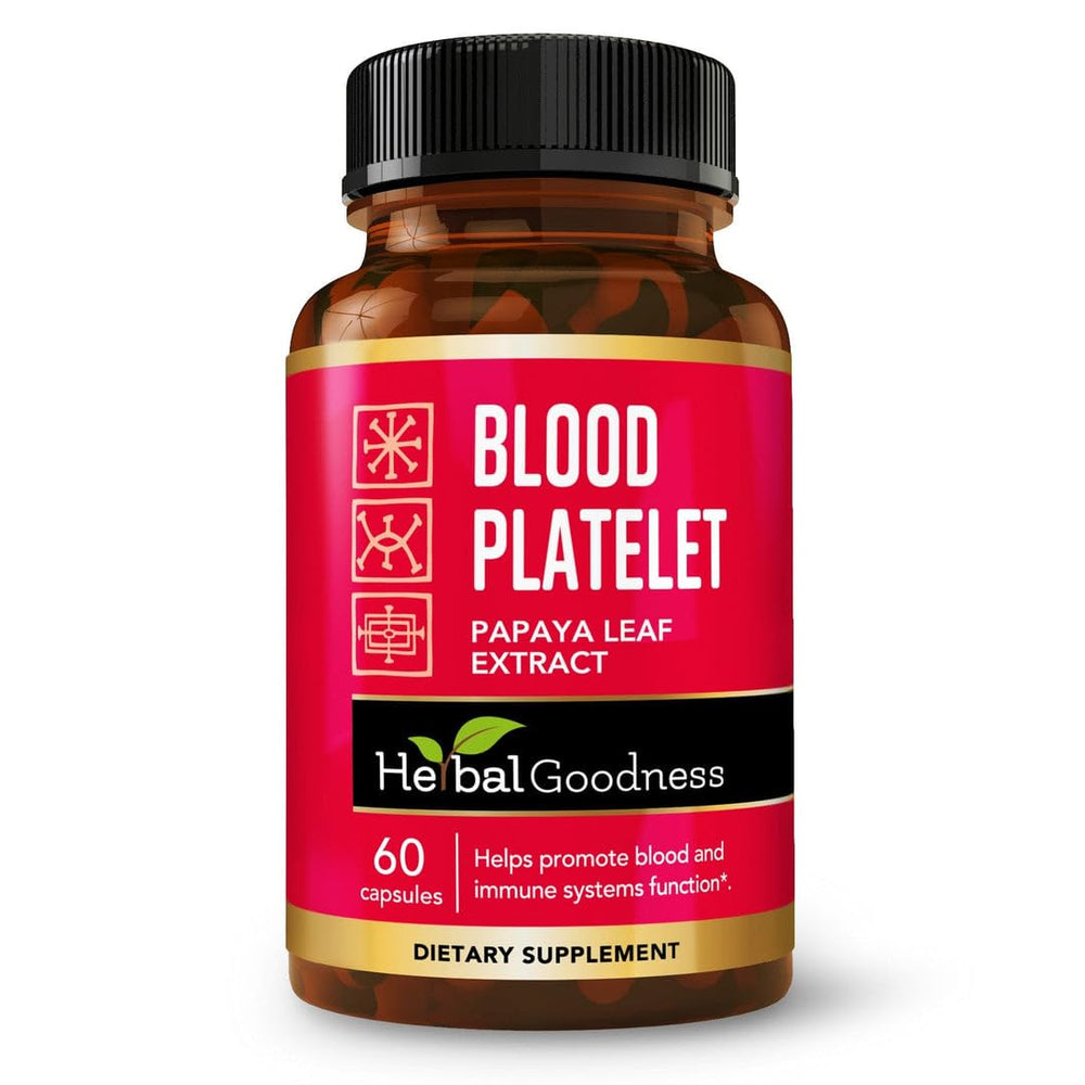 Herbal Goodness Papaya Leaf Blood Platelet Capsules bottle label