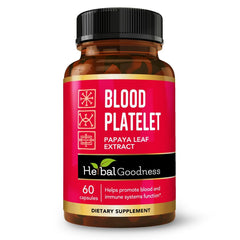 Herbal Goodness Papaya Leaf Blood Platelet Capsules bottle label
