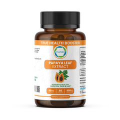 Bottle of Papaya Leaf Extract 500 mg capsules with 60-count label