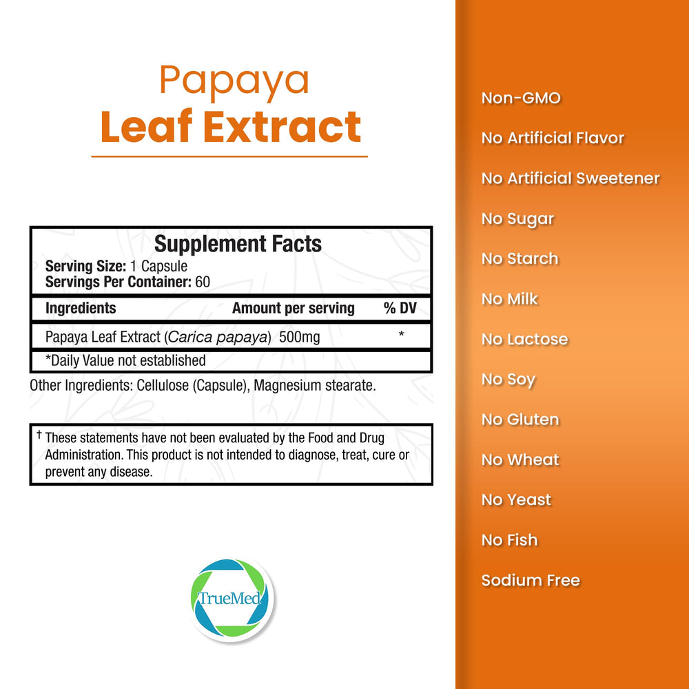 Digestive wellness concept with papaya leaf extract bottle