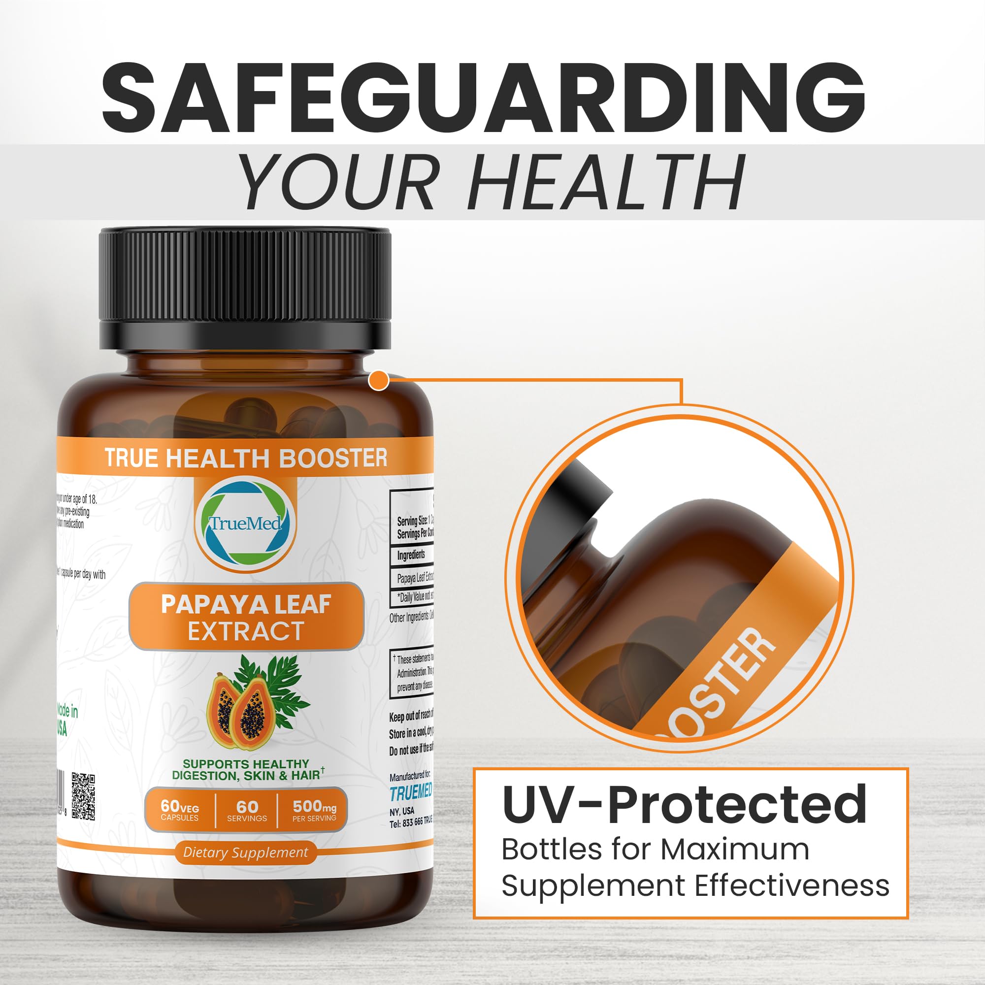 4X strength Papaya Leaf Extract capsule