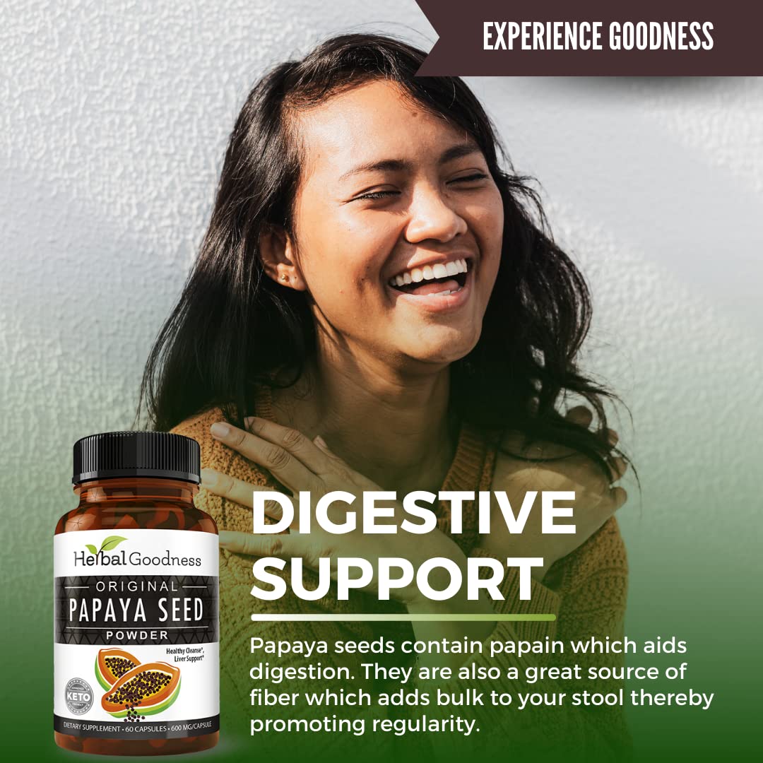 Detox cleanse concept with papaya seeds capsules