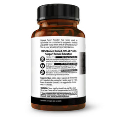 Digestive health concept with papaya seeds capsules