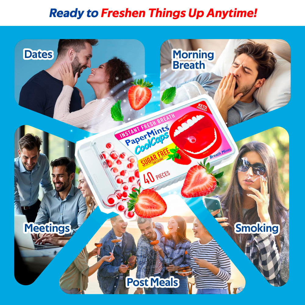 Breath freshness concept with mint pearls