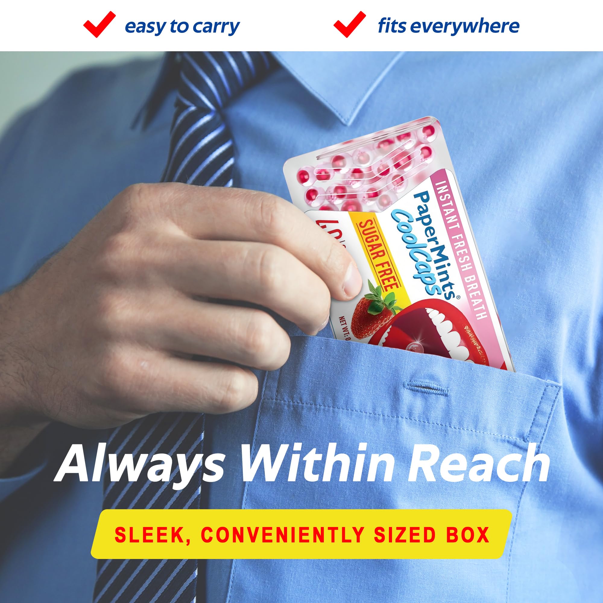 Dissolving strawberry-flavor pearl for lasting freshness