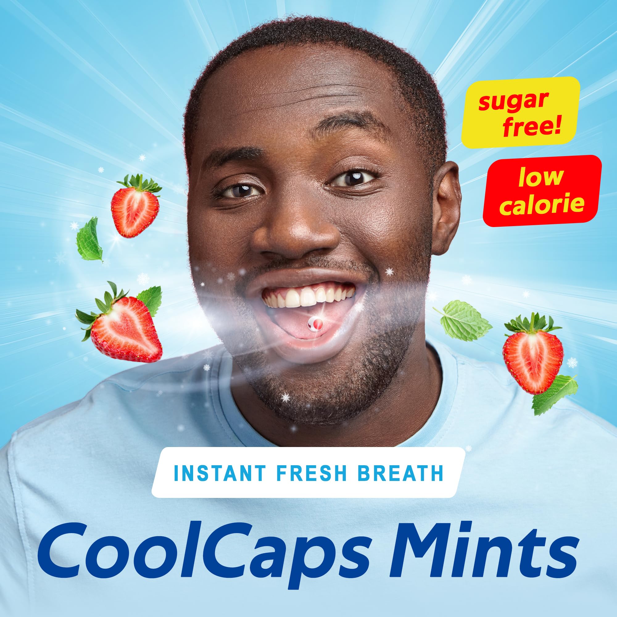 Close-up of Strawberry flavor CoolCaps pearl capsule