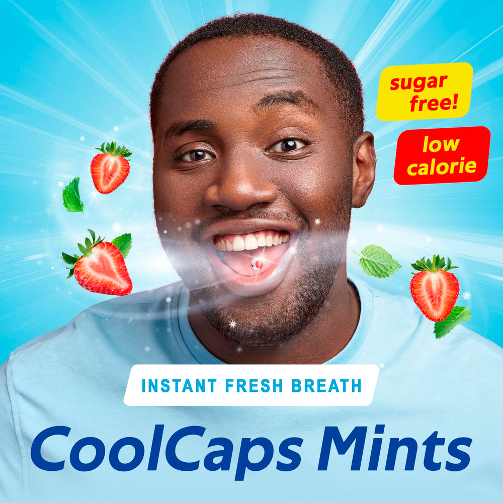 Close-up of Strawberry flavor CoolCaps pearl capsule