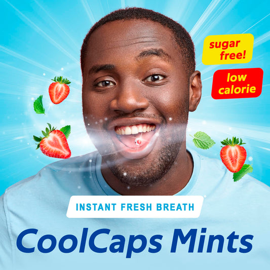 Close-up of Strawberry flavor CoolCaps pearl capsule