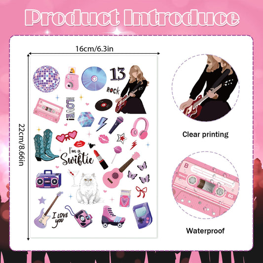 Papiailove singer tattoo sheet 2 highlights glitter accents for festival vibes