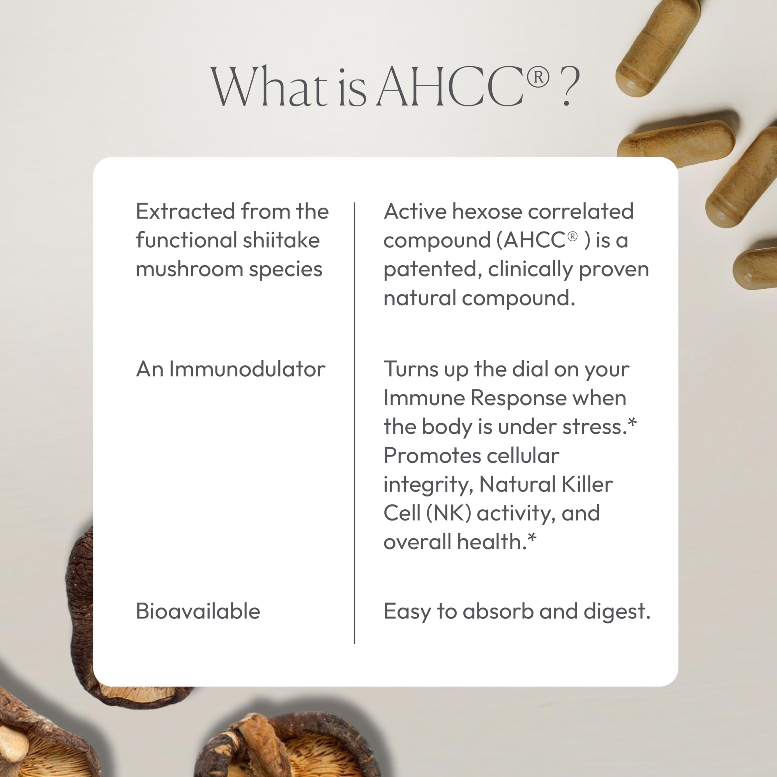 AHCC non-GMO and vegan capsules