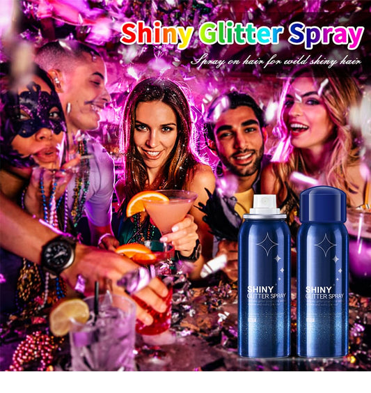 PAQIMAN Body Glitter Spray on face for radiant party sparkle
