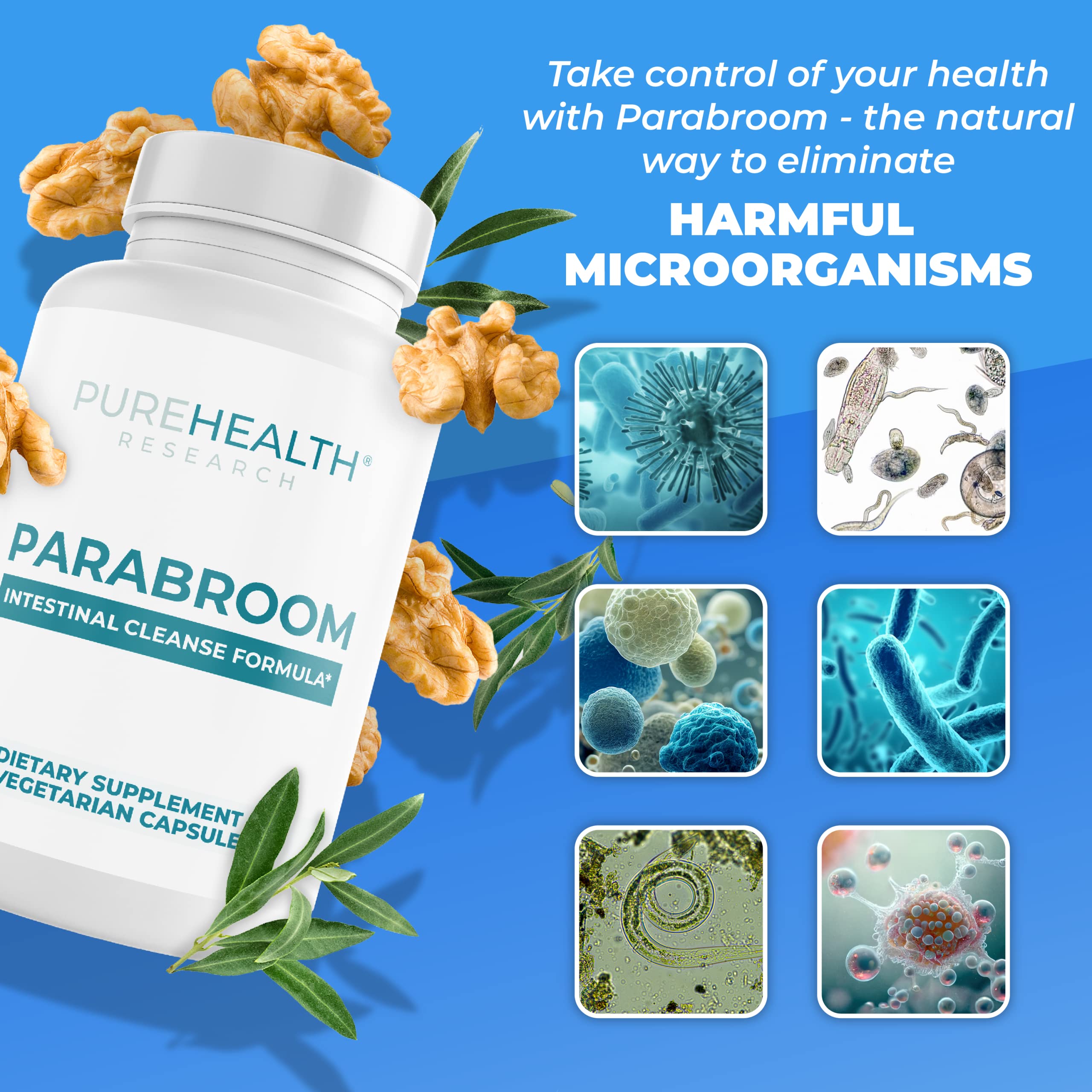 Parabroom 60 capsules bottle standing upright