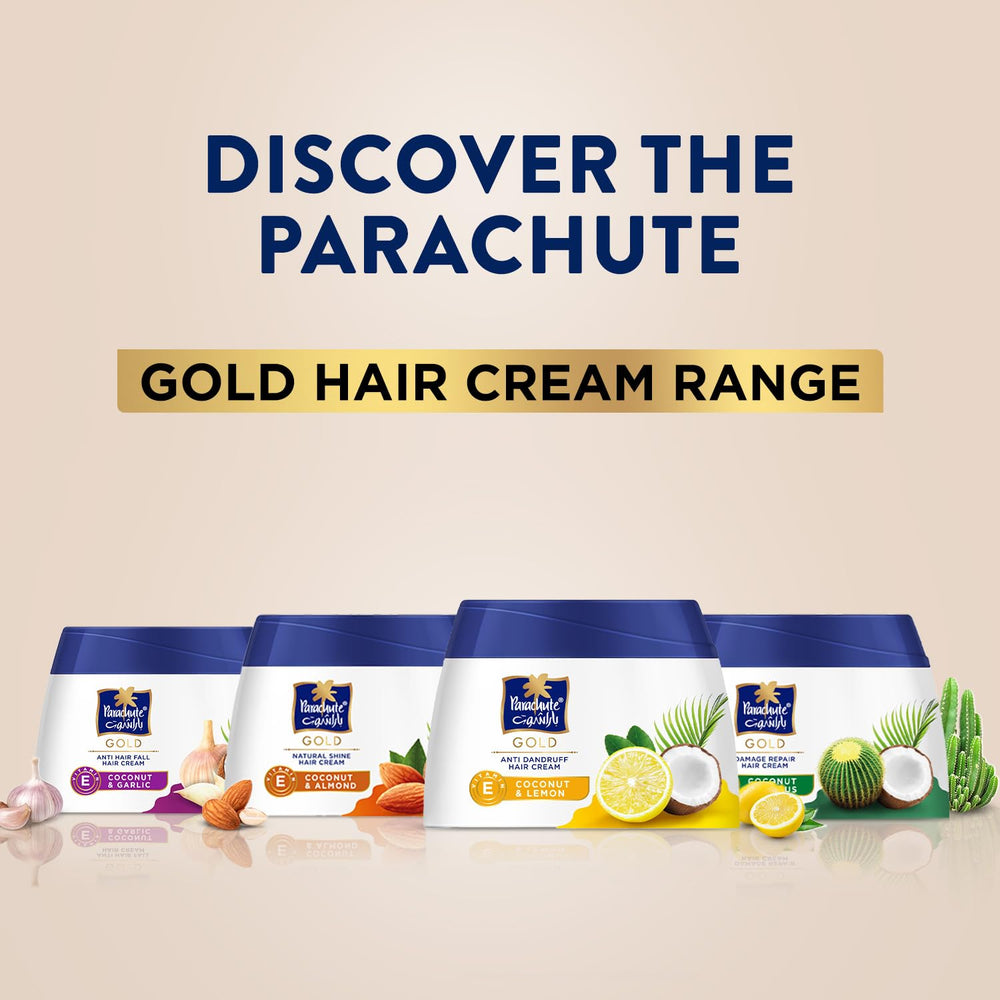 Parachute Gold label and branding on packaging for recognition